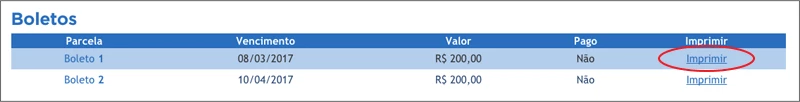 2ª via de boletos